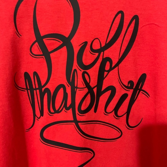 Red medium men’s “roll that shit” shirt - Picture 2 of 3